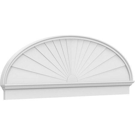 Ekena Millwork Elliptical Sunburst Architectural Grade PVC Combination Pediment, 74"W x 25-3/8"H x 2-3/4"P PEDPC074X255ELL01
